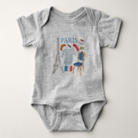 A aguarela francesa de Paris Doodles Onsie