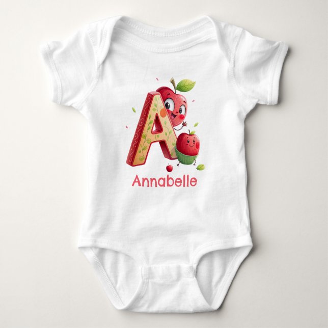 Body Para Bebê A é para Personalizar Maçã (Frente)