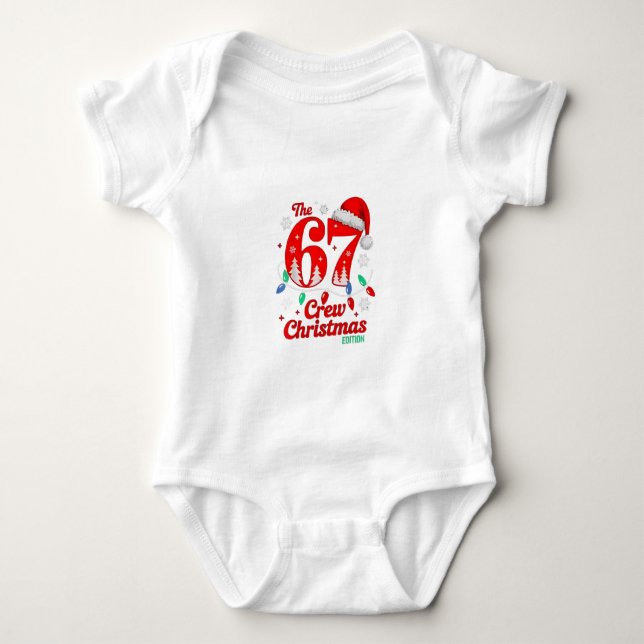 Body Para Bebê A Equipe de Natal 67 Edição Six Seven Brainrot   (Frente)
