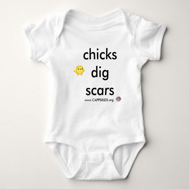 Body Para Bebê A escavação dos pintinhos Scars CAPPSKIDS (Frente)