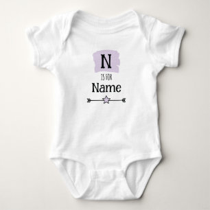 Body Para Bebê A letra inicial [A-Z] é para [Nome personalizado]