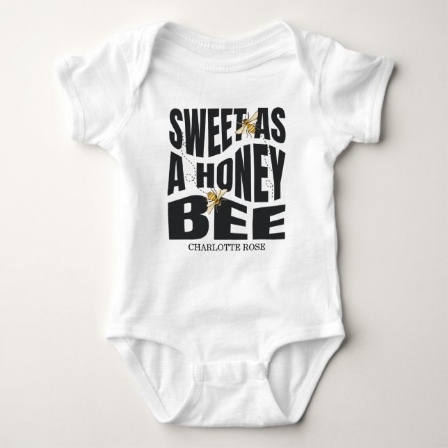 Body Para Bebê A little Honey Is On The Way Baby Shower (Frente)