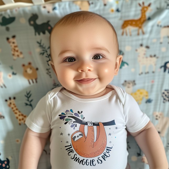 Body Para Bebê A Luta é Real (Impossible to resist the snuggles with this fun quirky design.)