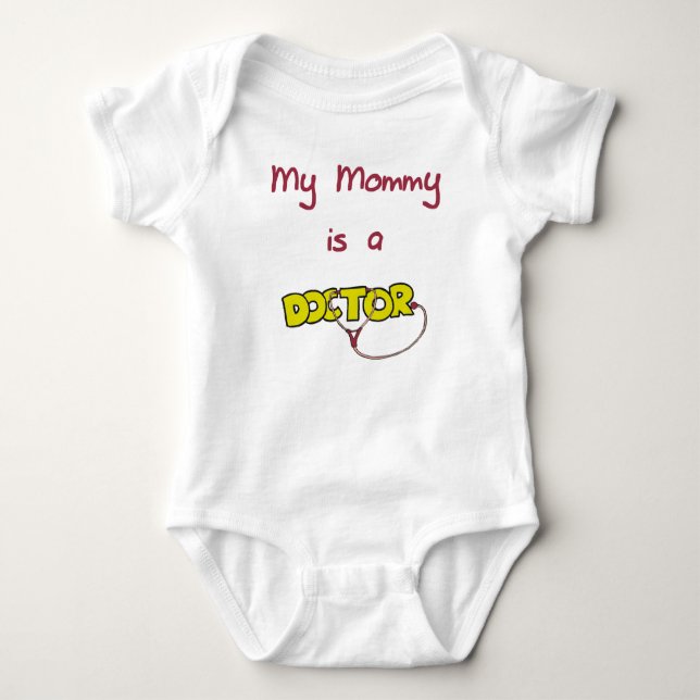 Body Para Bebê A mamãe é um doutor Bebê T-shirt (Frente)