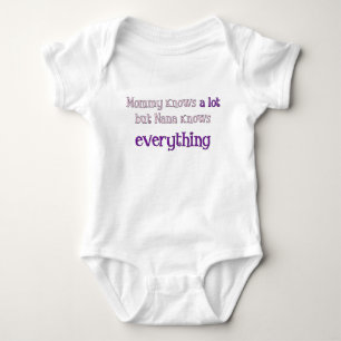 Body Para Bebê A mamãe sabe muito mas Nana sabe tudo Creepr
