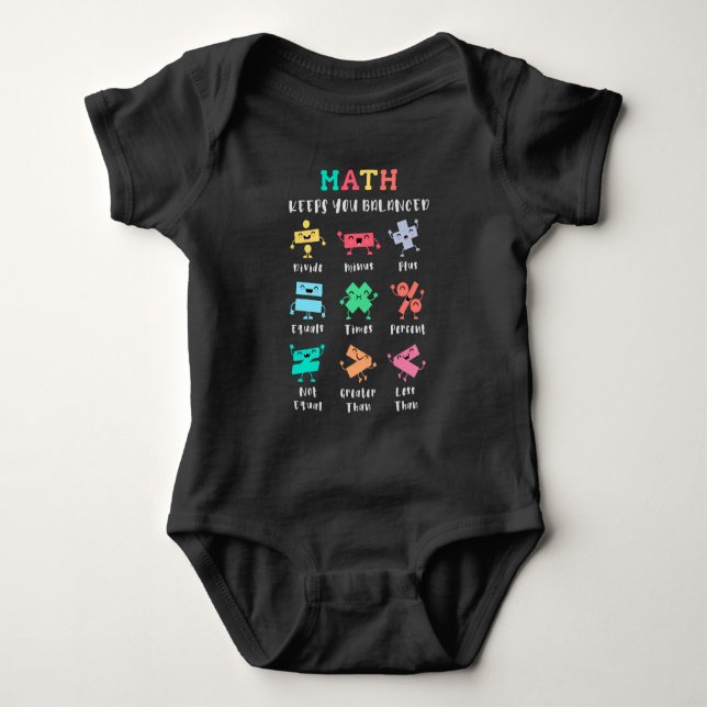 Body Para Bebê A matemática mantém você equilibrado (Frente)