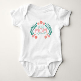 Body Para Bebê A melhor mãe do mundo texto floral