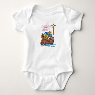 Body Para Bebê A neta de Arca do Batismo Noah Personalizada
