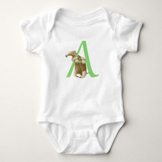 Body Para Bebê A para o monograma da inicial do Anteater