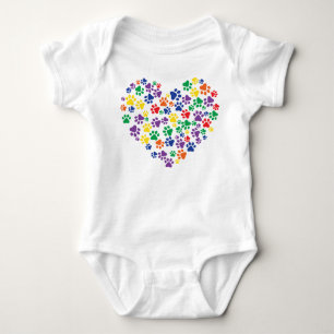 Body Para Bebê A pata do arco-íris imprime o Bodysuit do bebê