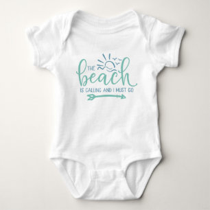 Body Para Bebê A Praia Está Chamando E Eu Devo Ir Ondas de Sol