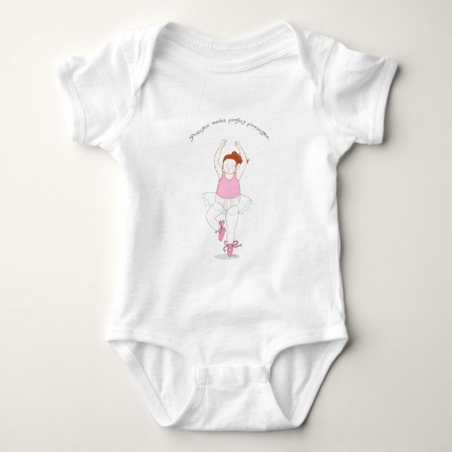 Body Para Bebê A Prática Torna Pirouettes Perfeitos (Frente)
