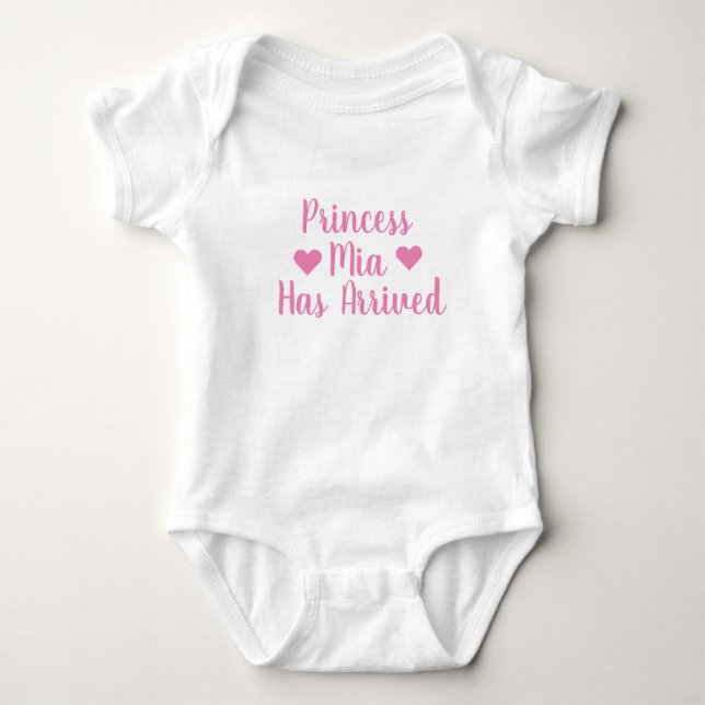 Body Para Bebê A Princesa Personalizada Chegou A Roupa De Arroz (Frente)