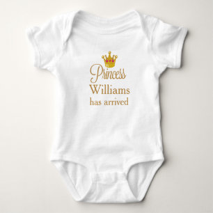 Body Para Bebê A Princesa (Primeiro ou Sobrenome) chegou
