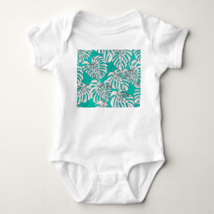 Body Para Bebê A selva deixa a tropical floral sem costura