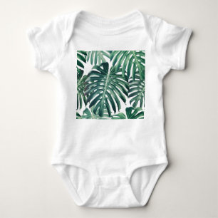 Body Para Bebê A selva tropical deixa um fundo floral