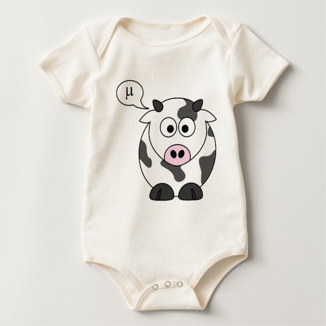 Body Para Bebê A vaca diz o μ (Frente)