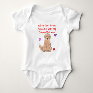 Body Para Bebê A vida do golden retriever é apenas melhor t-shir