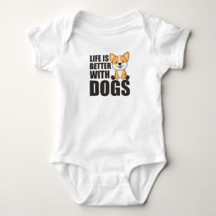 Body Para Bebê A Vida É Melhor Com Cães Cachorros Doces Cachorro