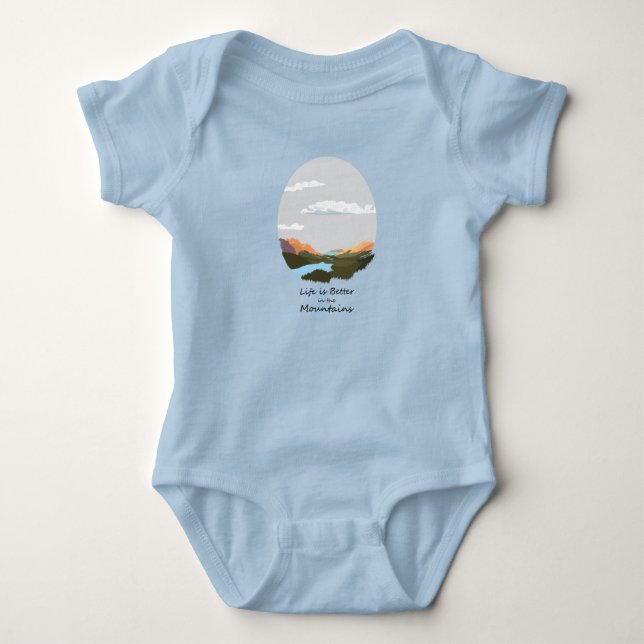 Body Para Bebê A vida é melhor na montanha (Frente)