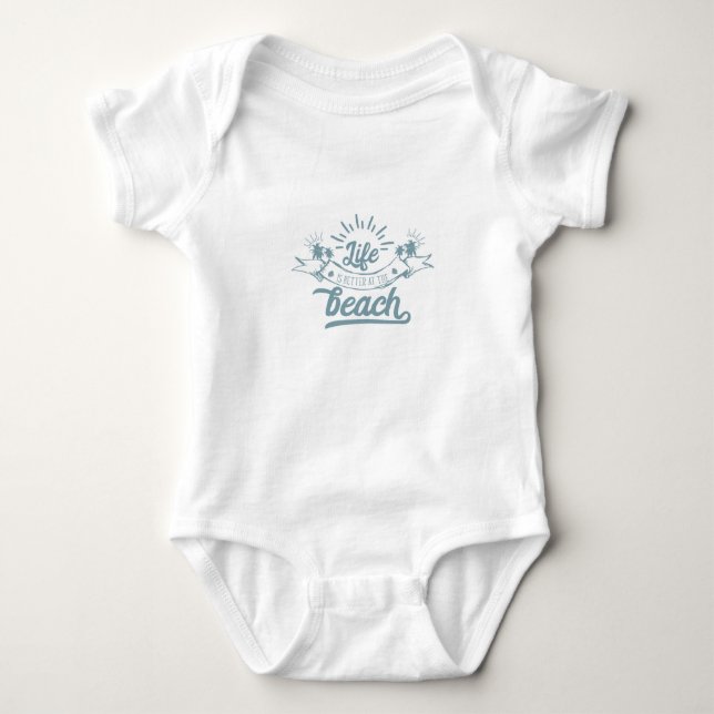 Body Para Bebê A Vida é Melhor na Praia (Frente)