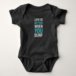 Body Para Bebê A vida é melhor quando você Surf