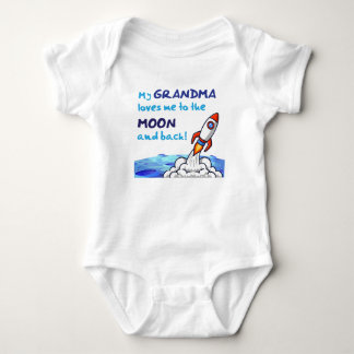 Body Para Bebê A vovó me ama à lua e de volta