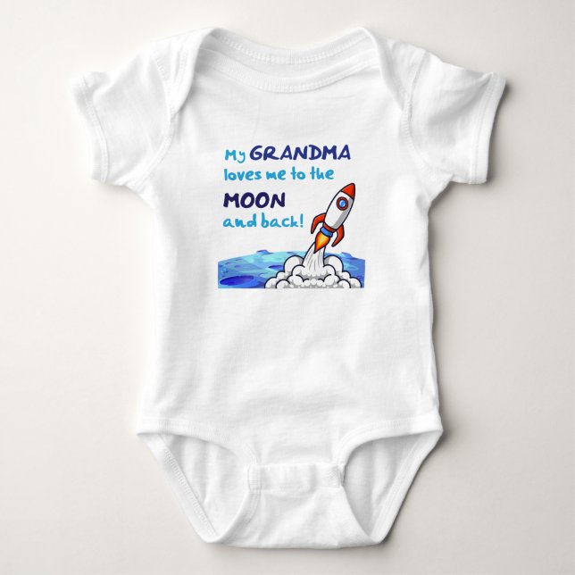 Body Para Bebê A vovó me ama à lua e de volta (Frente)