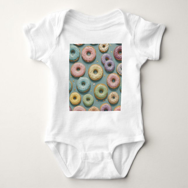 Body Para Bebê A Whimsical Pastel Donut Dream (Frente)