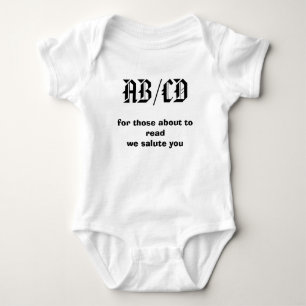 Body Para Bebê AB/CD, para aqueles aproximadamente à saudação