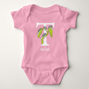 Body Para Bebê ABC do Dr. Seuss: Letra T - Branco   Adicione Seu 