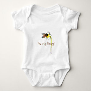 Body Para Bebê Abeja Bumble Polinizadora em uma Flor Personalizad