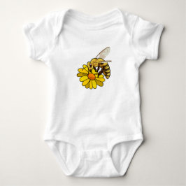 Body Para Bebê Abelha com Flor