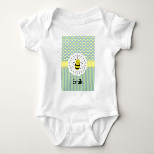 Body Para Bebê Abelha-de-bico-de-moda-cega (Frente)