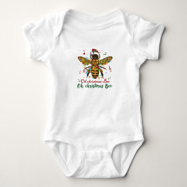 Body Para Bebê Abelha de Natal Oh Abelha de Natal (Frente)