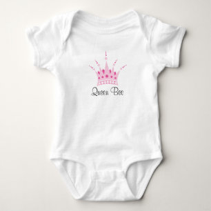 Body Para Bebê Abelha de rainha/princesa Coroa Bebê T-shirt