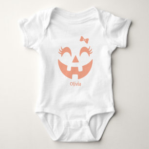 Body Para Bebê Abóbora de Halloween Personalizada Fofa