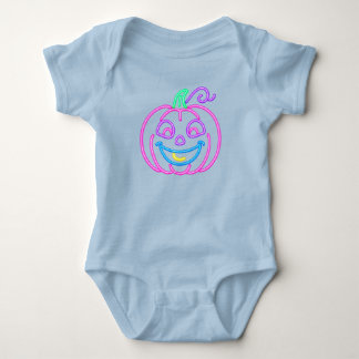 Body Para Bebê Abóbora Neon – Design de Halloween Brilhante e Div