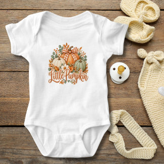 Body Para Bebê Abóbora Outono Floral Coquette Laço Bebê