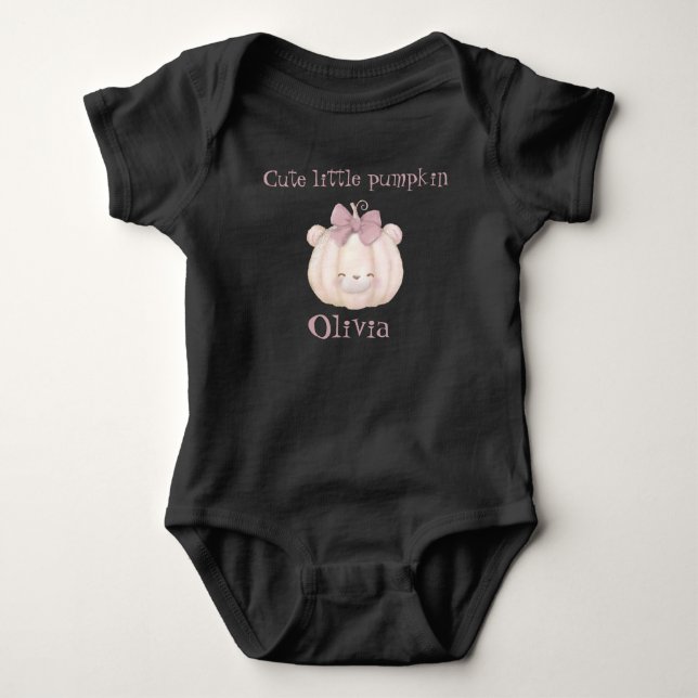 Body Para Bebê Abóbora pequena e fofa personalizada (Frente)