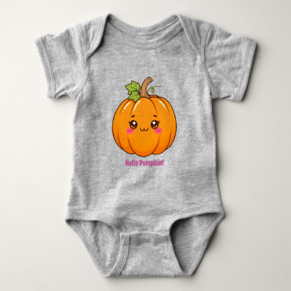 Body Para Bebê Abóbora Sorridente Kawaii Fofa Desenho Animado