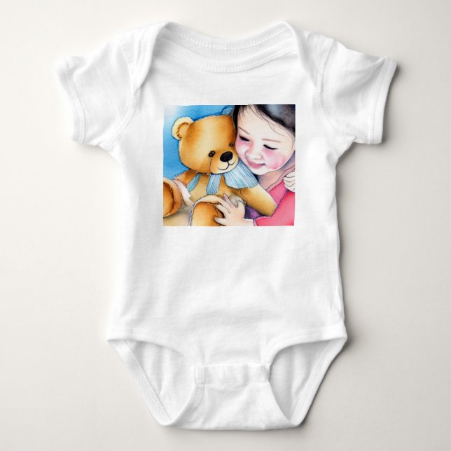 Body Para Bebê Abraçar um Urso (Frente)