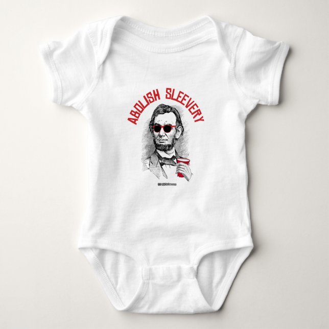 Body Para Bebê Abraham Lincoln - abula Sleevery (Frente)
