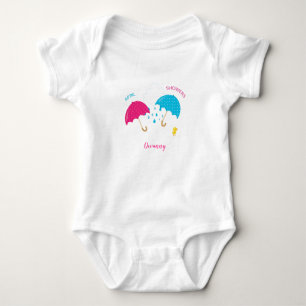 Body Para Bebê Abril Chás Rainy Day Guarda-chuvas com nome