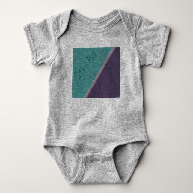 Body Para Bebê Abstrato Art Turquoise Roxo (Frente)