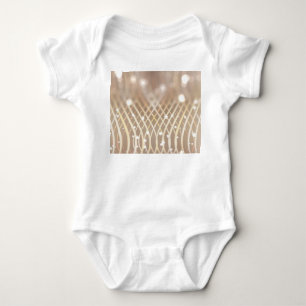 Body Para Bebê Abstrato Brown, Waves Stars Background.