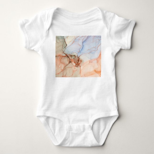 Body Para Bebê Abstrato de luxo: Arte a Tinta Álcool (Frente)