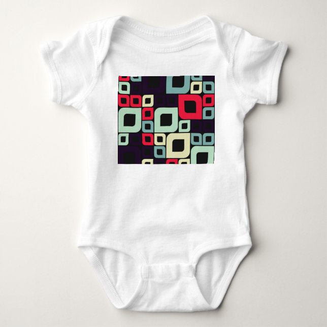 Body Para Bebê Abstrato Geométrico, Ilustração de Arte Computacio (Frente)