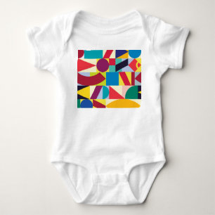 Body Para Bebê Abstrato Geométrico: Padrão Vintage Invisível.