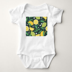 Body Para Bebê Abstrato Lemon: Arte Moderna Sem Costura.